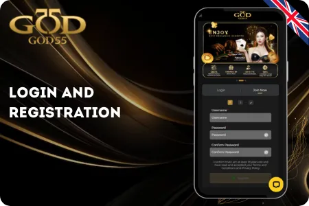 Login and Registration on God55 UK