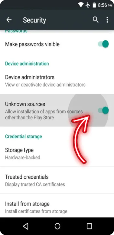 allow unkown sources