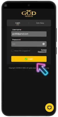 God55 login confirmation