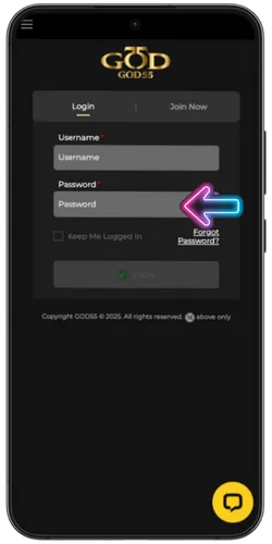 God55 password field